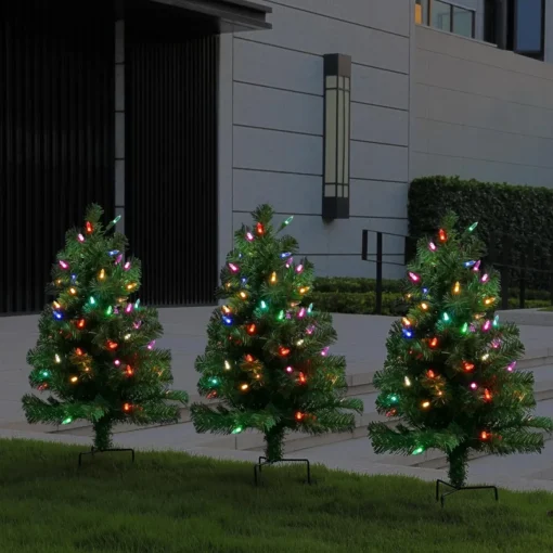 Mr. Christmas Alexa Enabled Pathway Christmas Trees - Rgb Bulbs