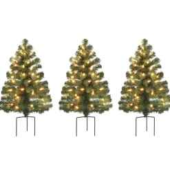 Mr. Christmas Alexa Enabled Pathway Christmas Trees - Rgb Bulbs