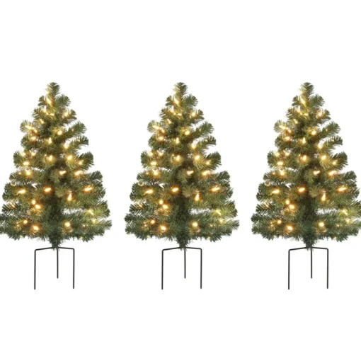 Mr. Christmas Alexa Enabled Pathway Christmas Trees - Rgb Bulbs