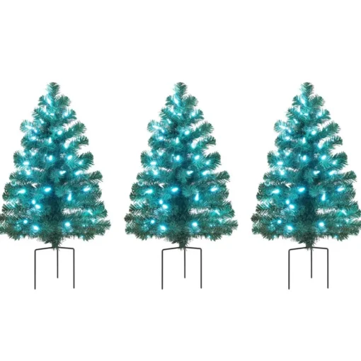 Mr. Christmas Alexa Enabled Pathway Christmas Trees - Rgb Bulbs
