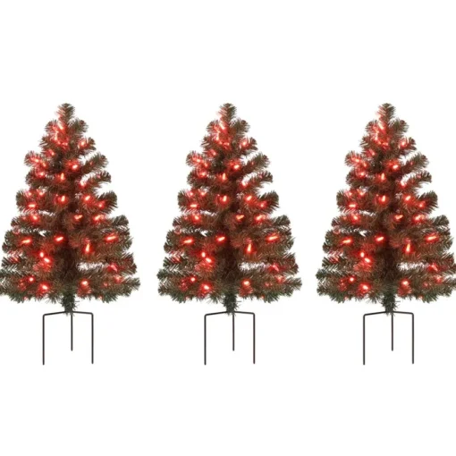 Mr. Christmas Alexa Enabled Pathway Christmas Trees - Rgb Bulbs