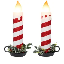 Mr. Christmas Blow Mold Glitter Candles - Set Of 2