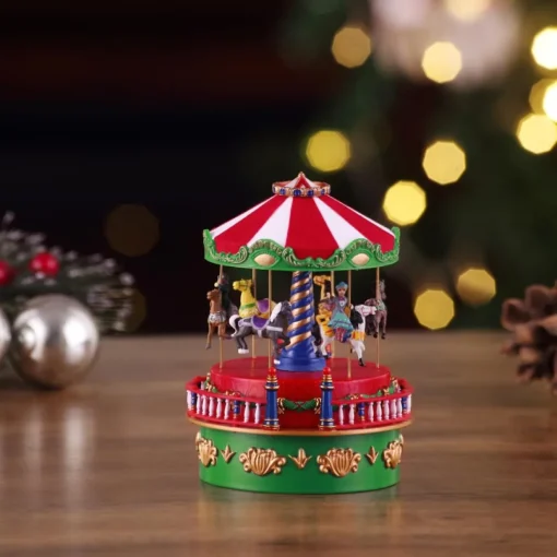 Mr. Christmas Mini Carnival Music Box Carousel