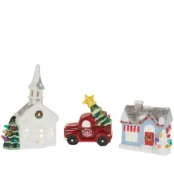 Mr. Christmas Nostalgic Ceramic Village - Set Of 3