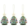 Mr. Christmas Set Of 3 Mini Snow-Tipped Nostalgic Trees With Timer