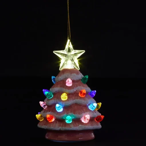 Mr. Christmas Set Of 3 Mini Snow-Tipped Nostalgic Trees With Timer