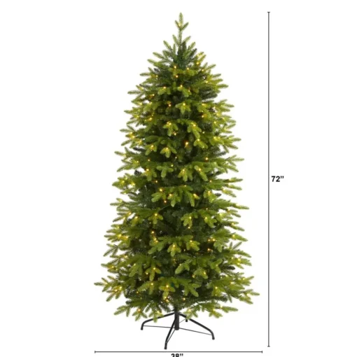 Nearly Natural 6' Belgium Fir Artificial Christmas Tree With 300 Leds