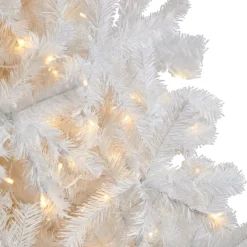 Nearly Natural 9 Ft. White Christmas Tree With 650 Led Lights