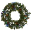 Nearly Natural 24 In. Snow Tipped Christmas Wreath With 50 Lights