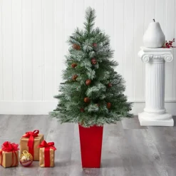 Nearly Natural 44 In. Snowed Mountain Pine Christmas Tree