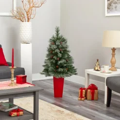 Nearly Natural 44 In. Snowed Mountain Pine Christmas Tree