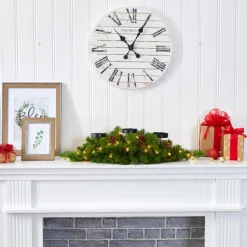 Nearly Natural 30-In. Christmas Pine Triple Candelabrum With Lights
