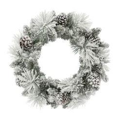 Puleo International 24" Flocked Berkshire Spruce Wreath With 56 Tips