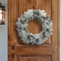 Puleo International 24" Flocked Berkshire Spruce Wreath With 56 Tips