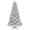 Puleo International 6.5 Ft. Flocked Virginia Pine Tree, 787 Tips