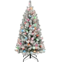 Puleo International 4.5 Ft. Pre-Lit Pine Tree, Ul Multi Color Lights