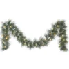 Puleo International 9 Ft. X 10" B/O Glittery Garland, 70 Tips
