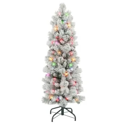 Puleo International 4.5' Multicolor Flocked Portland Pine Pencil Tree