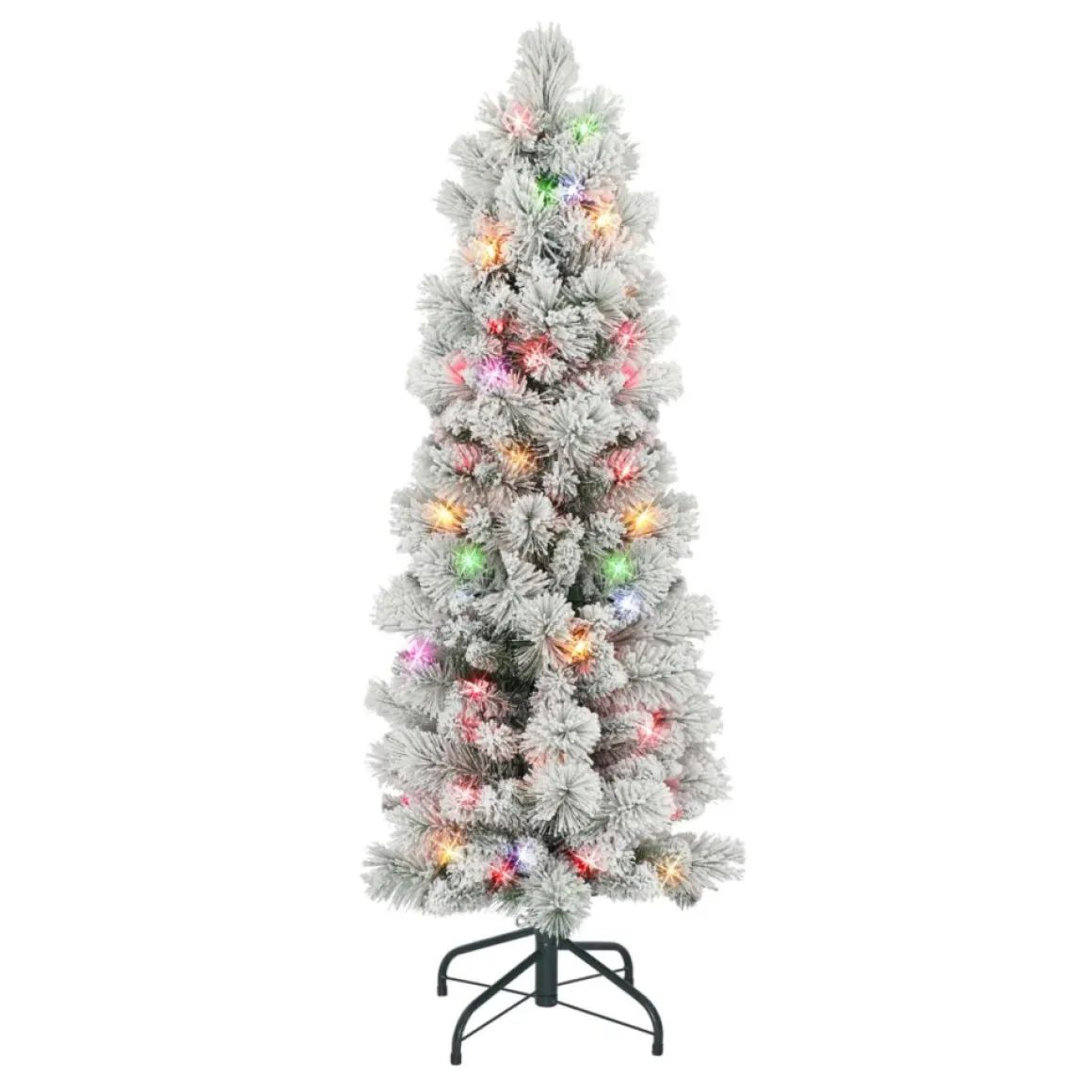 Puleo International 4.5' Multicolor Flocked Portland Pine Pencil Tree