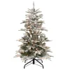Puleo International 4.5' Pre-Lit Slim Flock Aspen Fir Christmas Tree