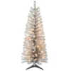 Puleo International 4.5' Pre-Lit Silver Tinsel Tree