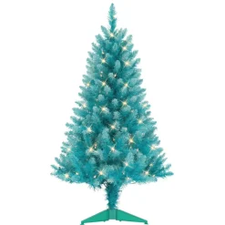 Puleo International 4' Pre-Lit Fashion Teal Christmas Tree