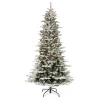 Puleo International 6.5' Pre-Lit Slim Flock Aspen Fir Christmas Tree