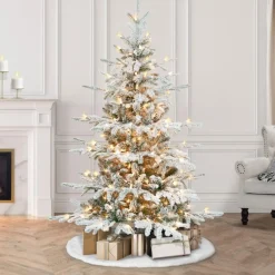 Puleo International 4.5' Prelit Flocked Utah Fir Tree 250 Clear Lights
