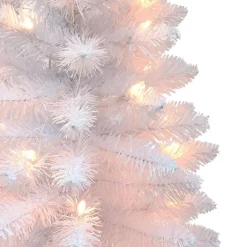 Puleo International 3' Pre-Lit White Tree W/ 50 Lights & Burlap Base