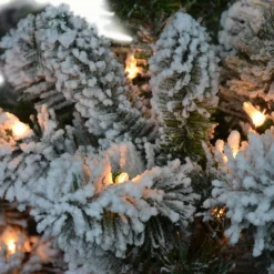 Puleo International 6' Pre-Lit Flocked Virginia Pine Tree