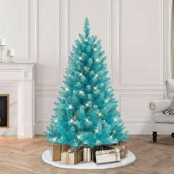 Puleo International 4' Pre-Lit Fashion Teal Christmas Tree