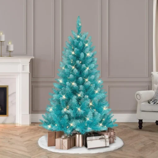 Puleo International 4' Pre-Lit Fashion Teal Christmas Tree