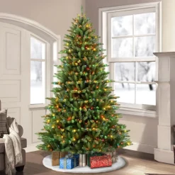 Puleo International 7.5' Pre-Lit Franklin Fir Christmas Tree