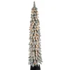 Puleo Intl. 5' Pre-Lit Flocked Pencil Alpine Artificial Christmas Tree