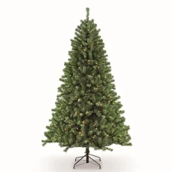 Puleo Intl. Pre-Lit 6.5' Northern Fir Artificial Christmas Tree, Green