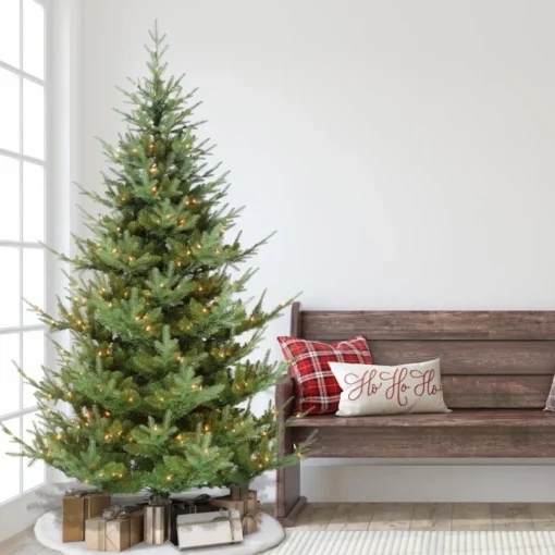 Puleo Intl. Pre-Lit 7.5' Spruce Artificial Christmas Tree, Green