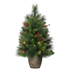 Puleo Intl. Prelit 2' Table Top Artificial Christmas Tree In Gold Base