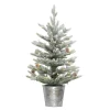 Puleo Intl. Prelit 2' Table Top Artificial Christmas Tree In Metal Pot