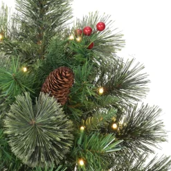 Puleo Intl. Pre-Lit 2' Table Top Artificial Christmas Tree In Red Base