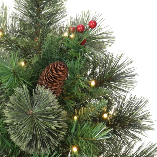 Puleo Intl. Pre-Lit 2' Table Top Artificial Christmas Tree In Red Base