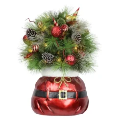 Puleo Intl. Pre-Lit Decorated 3' Artificial Christmas Bush In Sac Base