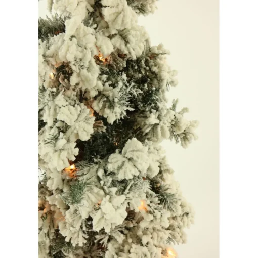 Set Of 3 Snowy Alpine Trees With Clear Lights (2-Ft. 3-Ft. 4-Ft.)