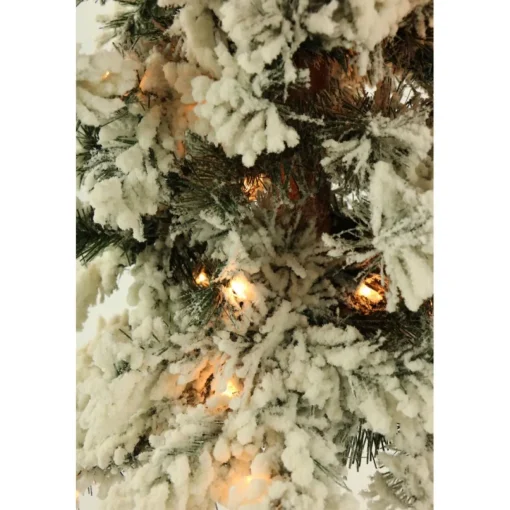 Set Of 3 Snowy Alpine Trees With Clear Lights (2-Ft. 3-Ft. 4-Ft.)