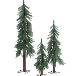 Set Of 3 Unlit Alpine Trees