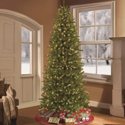 12' Slim Franklin Fir Artificial Christmas Tree - 1200 Clear Lights