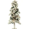 Snowy Alpine Tree With Clear Lights