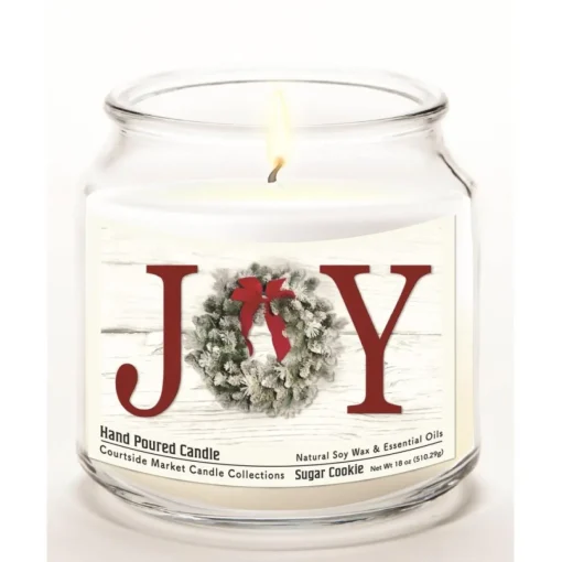 Soy Wax Candle With Essential Oils + Glass Lid - Christmas Joy