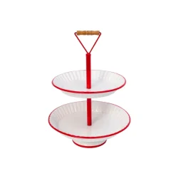 The Gerson Companies 19.3-Inch Metal Two-Tiered Serving Tray