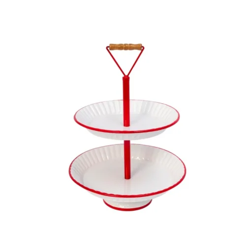 The Gerson Companies 19.3-Inch Metal Two-Tiered Serving Tray
