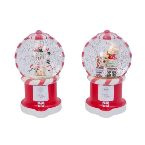 The Gerson Companies 2Pc 7.5In Lighted Water Globe W/ Scene & Timer